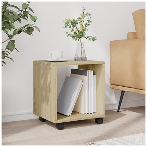 Mobiletto Con Ruote Rovere Sonoma 37x33x42,5 Cm In Truciolato - Foto 3