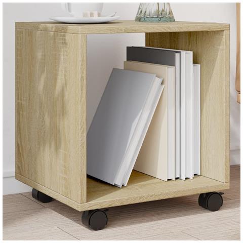 Mobiletto Con Ruote Rovere Sonoma 37x33x42,5 Cm In Truciolato - Foto 1