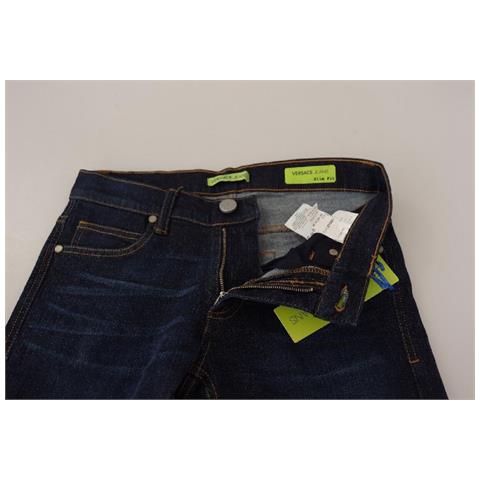 Jeans Skinny In Denim A Vita Bassa In Cotone Blu Scuro - W36 - Foto 4