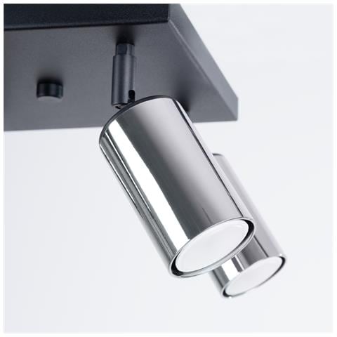 Lampada Da Soffitto Winx 4 Nero /cromo Sl. 1370 - Moderno Lampade Da Soffitto Nero /cromato 19x25x25 Cm - Foto 8