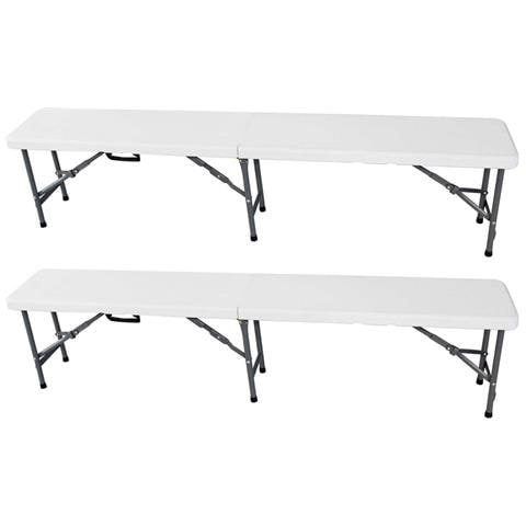 Set 2 Panche Catering Pieghevole E Abs Bianco - Foto 1