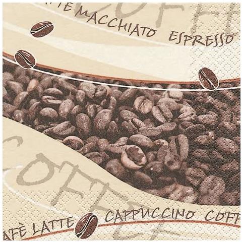 20 Pezzi - Confezione Da 20 Tovaglioli Per Decoupage 33x33cm - Fantasia Caffe' - Foto 1