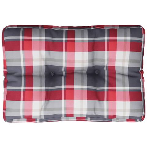 Cuscino Per Pallet A Quadri Rossi 60x40x12 Cm In Tessuto - Foto 2