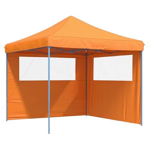 Tendone Per Feste Pieghevole Pop-up Con 2 Pareti Arancione - Foto 2
