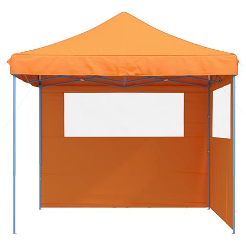 Tendone Per Feste Pieghevole Pop-up Con 2 Pareti Arancione - Foto 3