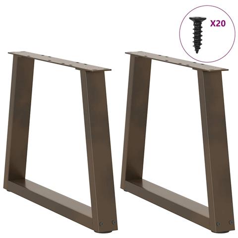 Gambe Per Tavolo Pranzo A V 2pz Naturale 50x(42-43,3)cm Acciaio - Foto 3