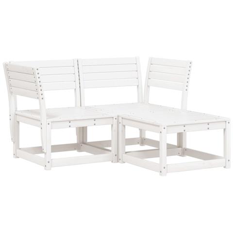 Lusso Casadino -  Set Divani Da Giardino 3 Pz Bianco In Legno Massello Di Pino - Foto 1