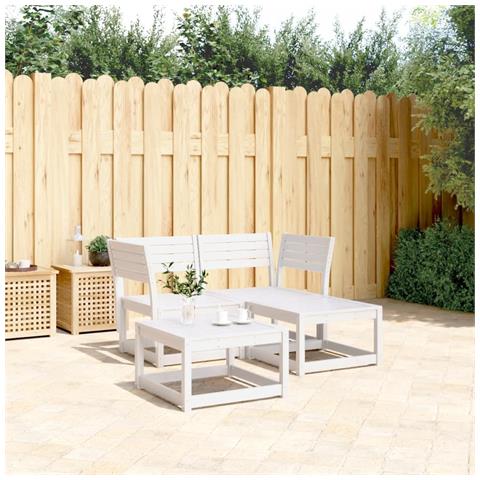 Lusso Casadino -  Set Divani Da Giardino 3 Pz Bianco In Legno Massello Di Pino - Foto 8