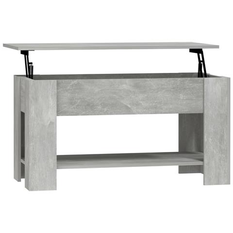 Lusso Casadino -  Tavolino Salotto Grigio Cemento 101x49x52 Cm Legno Multistrato - Foto 1