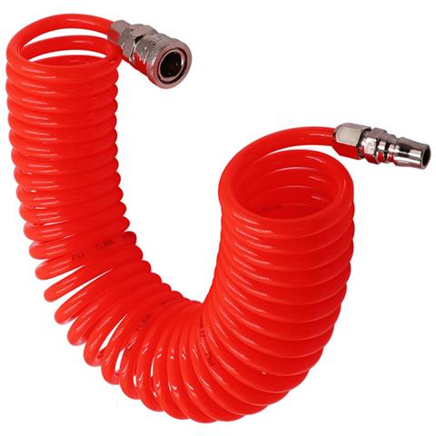 Tubo A Molla Pneumatico 5x8 Con Raccordi, 9 Metri, Compatibile Con Pistole Aria Compressa Ar10, Ar12 E Pistole Soffiatore In Plastica, Colore Rosso Modello 2 - Foto 2