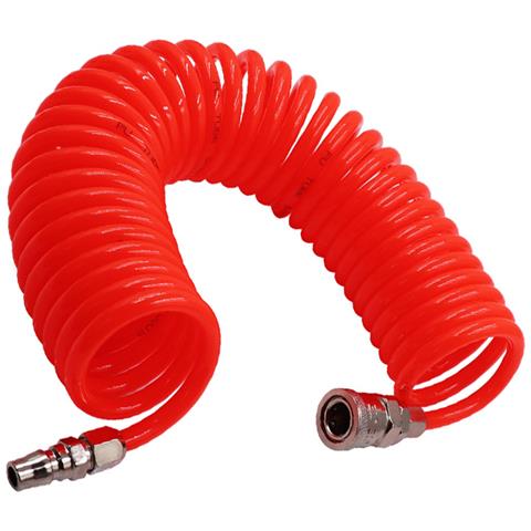 Tubo A Molla Pneumatico 5x8 Con Raccordi, 9 Metri, Compatibile Con Pistole Aria Compressa Ar10, Ar12 E Pistole Soffiatore In Plastica, Colore Rosso Modello 2 - Foto 3