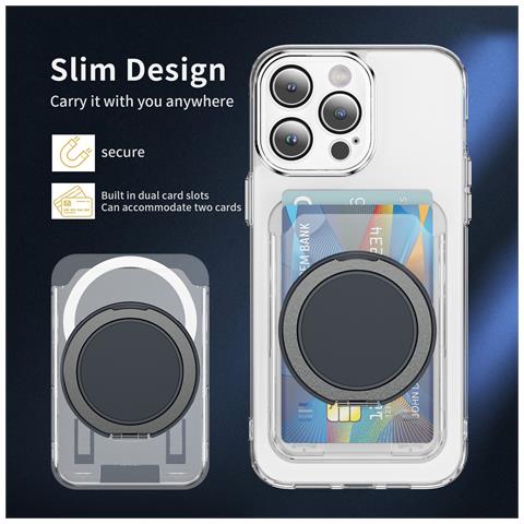 Porta Carte Con Supporto Magnetico Grey - Foto 2