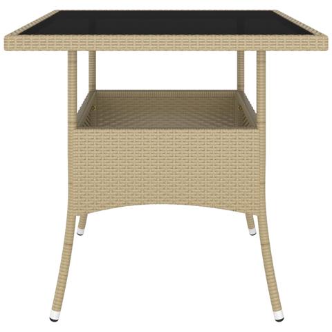Set da Pranzo per Giardino 5 pz in Polyrattan Beige - Foto 9