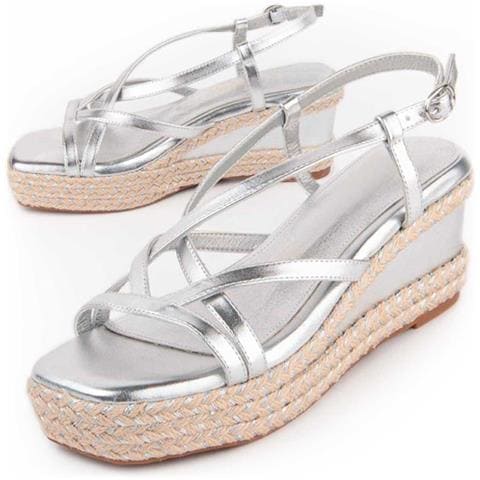 Montevita Sandalo Con Zeppa Esparto Salia5 Argento . - Foto 1