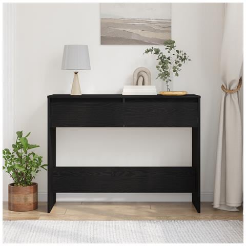 Tavolo Consolle in Rovere Nero - 100x35x76.5 cm - Legno ingegnerizzato - Foto 2