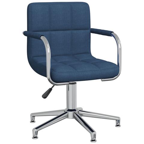 Sedia da Ufficio Girevole Blu in Tessuto - Foto 1