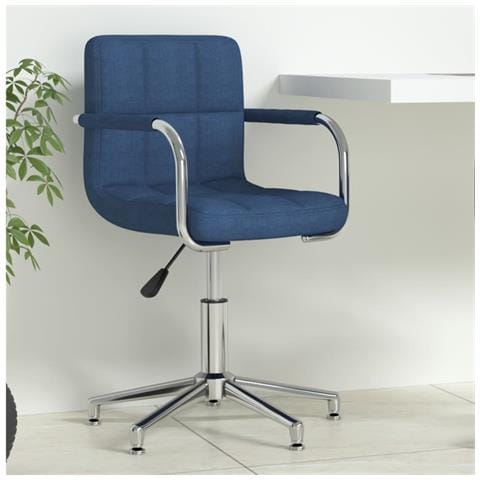 Sedia da Ufficio Girevole Blu in Tessuto - Foto 2