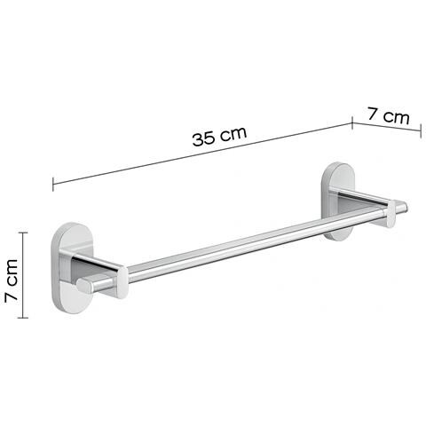 Portasalviette 35 Cm In Acciaio Inox E Cromall 5321-45 Serie Febo Cromato - Foto 2