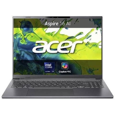 Notebook Aspire 16 AI A16-52M-52G1 Copilot+ PC Intel Core Ultra 5 226V Monitor 16" OLED WUXGA RAM 16GB SSD 512GB Windows 11 Home Grigio - Foto 1