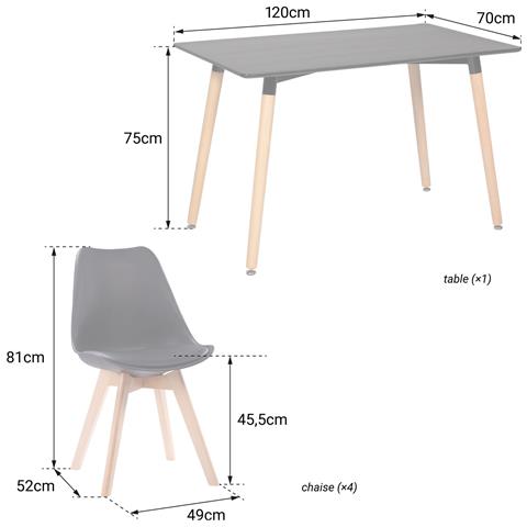 Tavolo Rettangolare Pia 120cm E 4 Sedie Nora Bianche - Foto 2