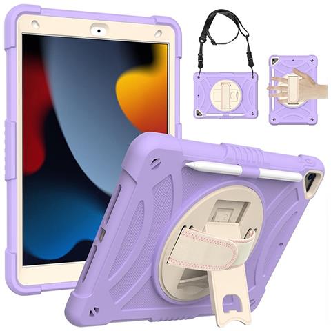 Custodia Per Ipad 9/8/7 10.2"" Con Supporto E Tracolla Viola - Foto 2
