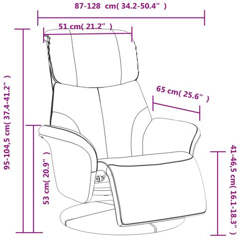 Poltrona Reclinabile con Poggiapiedi Marrone in Similpelle - Foto 9