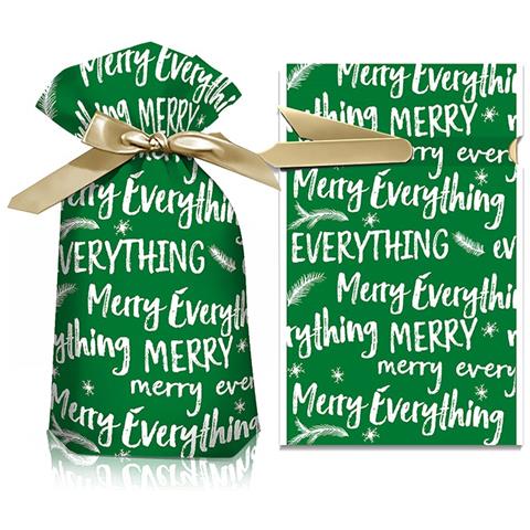 Sacchetti Di Natale Verdi Con Coulisse - 15x23cm (confezione Da 50) - Foto 4