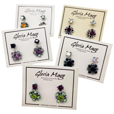 Confezione Da 2 Paia Di Orecchini In Cristallo Sw E Argento, 10µ. C2 - Foto 1