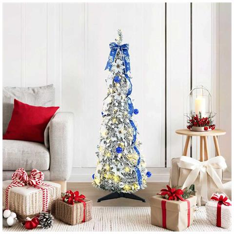 Albero di Natale artificiale con 50 LED Bianco 120 cm PVC - Foto 2