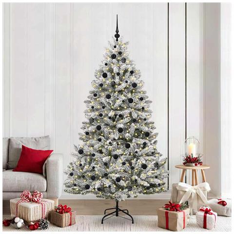 Albero di Natale artificiale con 300 LED Verde e Bianco 210 cm - Foto 2