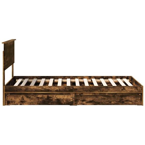 Letto con Contenitore con testiera Rovere fumé 100 x 200 cm - Foto 9