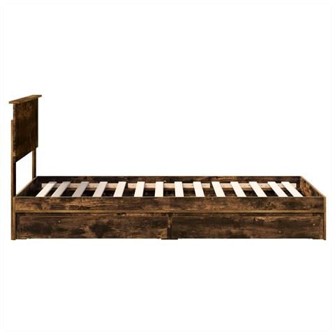 Letto con Contenitore Rovere fumé 75 x 190 cm Legno multistrato - Foto 9