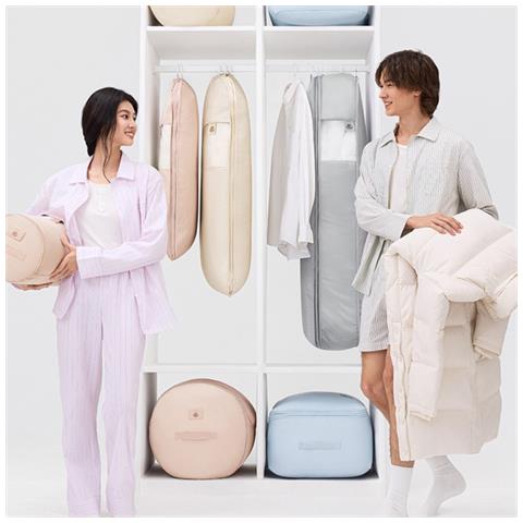 Custodia Antipolvere In Raso Per Abiti, Porta Abiti Appeso Per Cappotti Lunghi E Vestiti Beige Extra Large - Foto 2