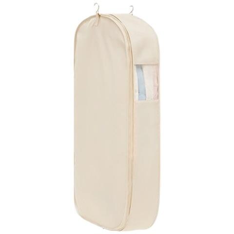 Custodia Antipolvere In Raso Per Abiti, Porta Abiti Appeso Per Cappotti Lunghi E Vestiti Beige Extra Large - Foto 1