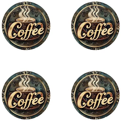 Set Di 4 Sottobicchieri Da Caffè In Poliestere Antiscivolo Resistenti Al Calore, Colori Assortiti - Foto 1