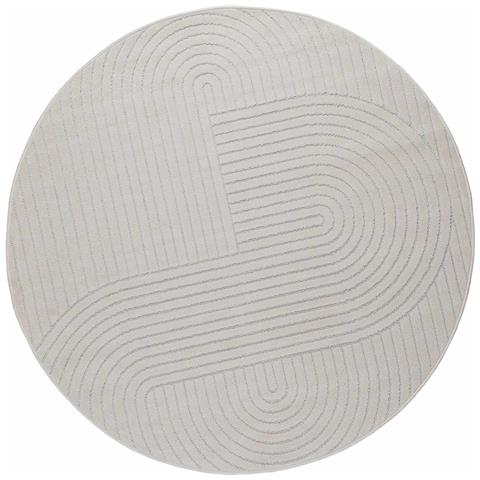 Tappeti per area Rotondo HUARTE Crema Ø 160 CM Poliestere - Foto 1