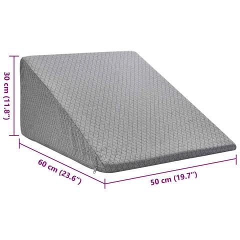 Cuscino per Gambe Grigio 60 x 50 x 30 cm Schiuma Memory - Foto 9
