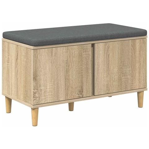 Panca per ingresso con cuscino Rovere Sonoma 80 x 38 x 46 cm - Foto 1