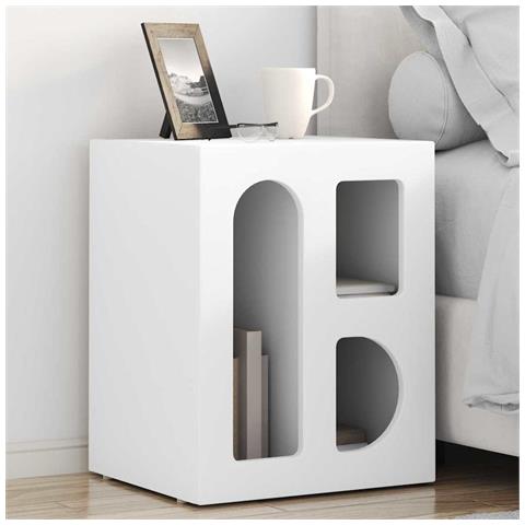 Comodino Bianco 40 x 35 x 50 cm Legno multistrato - Foto 2