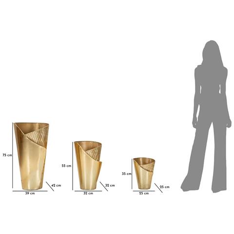 Set 3 Portavasi Flosty Oro In Ferro Dalle Forme Decorative - Foto 8