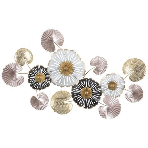 Decorazione In Metallo 3d Fiori 26-multicolore-metallo-106x6x60,5 Cm - Foto 1