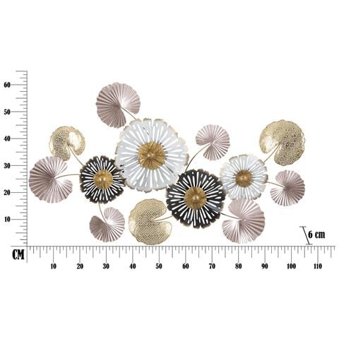 Decorazione In Metallo 3d Fiori 26-multicolore-metallo-106x6x60,5 Cm - Foto 6