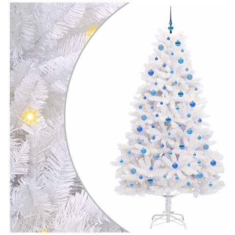 Albero di Natale Artificiale con Rami Pieghevoli Bianco 210 cm - Foto 1