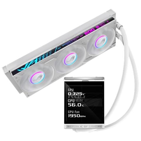 ROG Strix LC IV 360 ARGB LCD White Edition Processore Kit di raffreddamento a liquido 12 cm Bianco - Foto 1