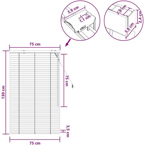 Tenda Veneziana Nero 75 x 130 cm 35 mm - Foto 9