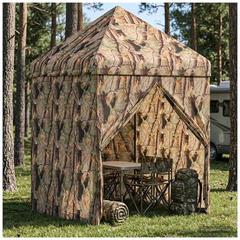 Gazebo Pop-up con 4 Pareti 3 x 3 m Mimetico Foresta - Foto 2