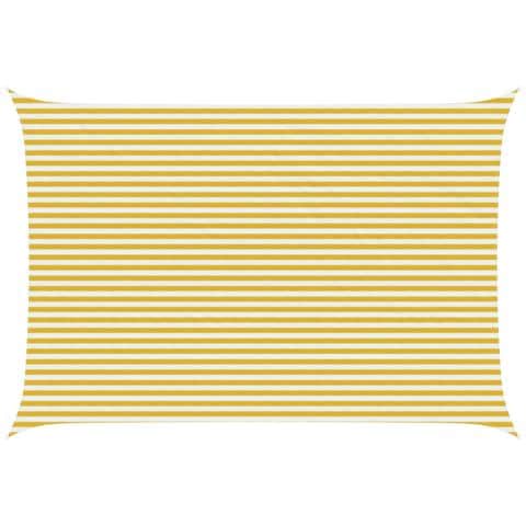 Telo Ombra Giallo e Bianco 4 x 7 m HDPE - Foto 1
