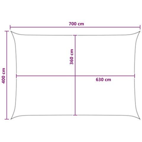 Telo Ombra Giallo e Bianco 4 x 7 m HDPE - Foto 8
