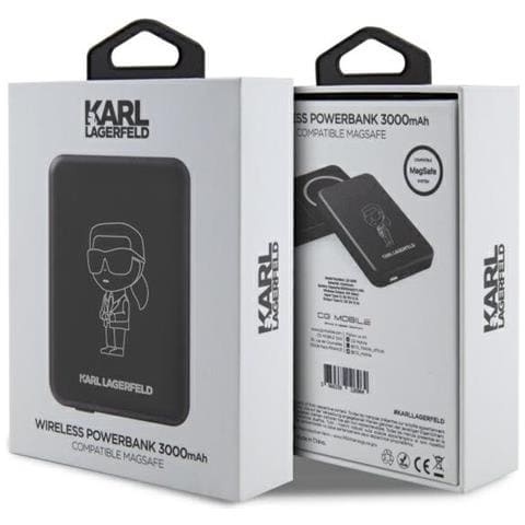 Batteria Esterna Wireless Magsafe Nera 3000mah Karl Lagerfeld - Foto 1