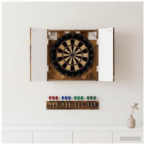 Armadio per Dartboard ALKMAAR Rovere Fumo 52,5 x 10,5 x 53,5 cm - Foto 2